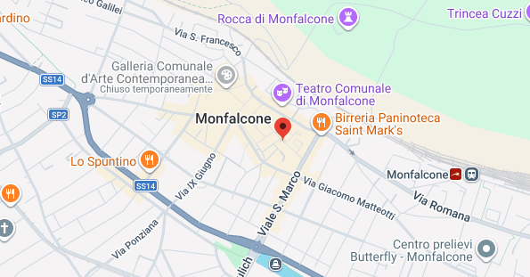 Mappa della sede dello Studio Tecnico Isontino Associato a Monfalcone